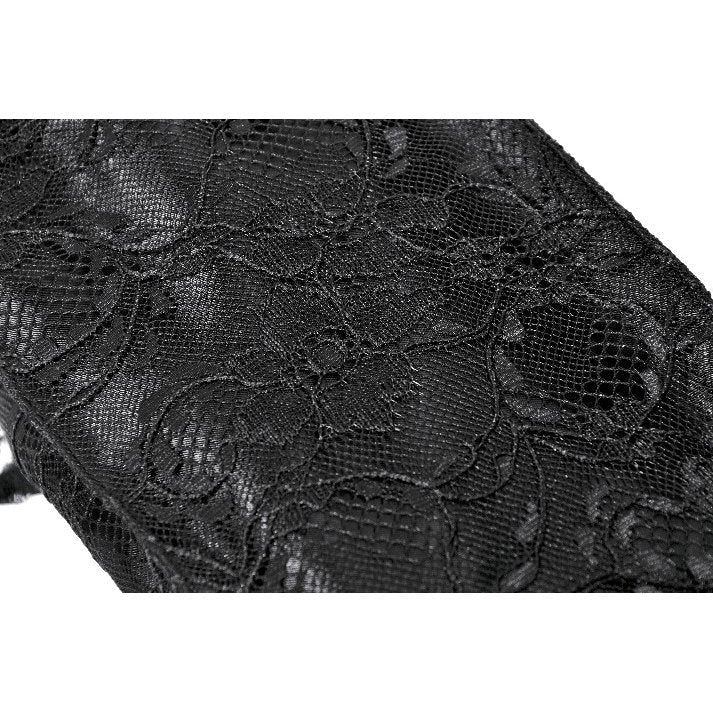 Dark In Love Victoria Black Lace Bow Mini Handbag