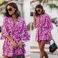 Vireous Fashion Print Doll-Sleeve Loose Summer Dress