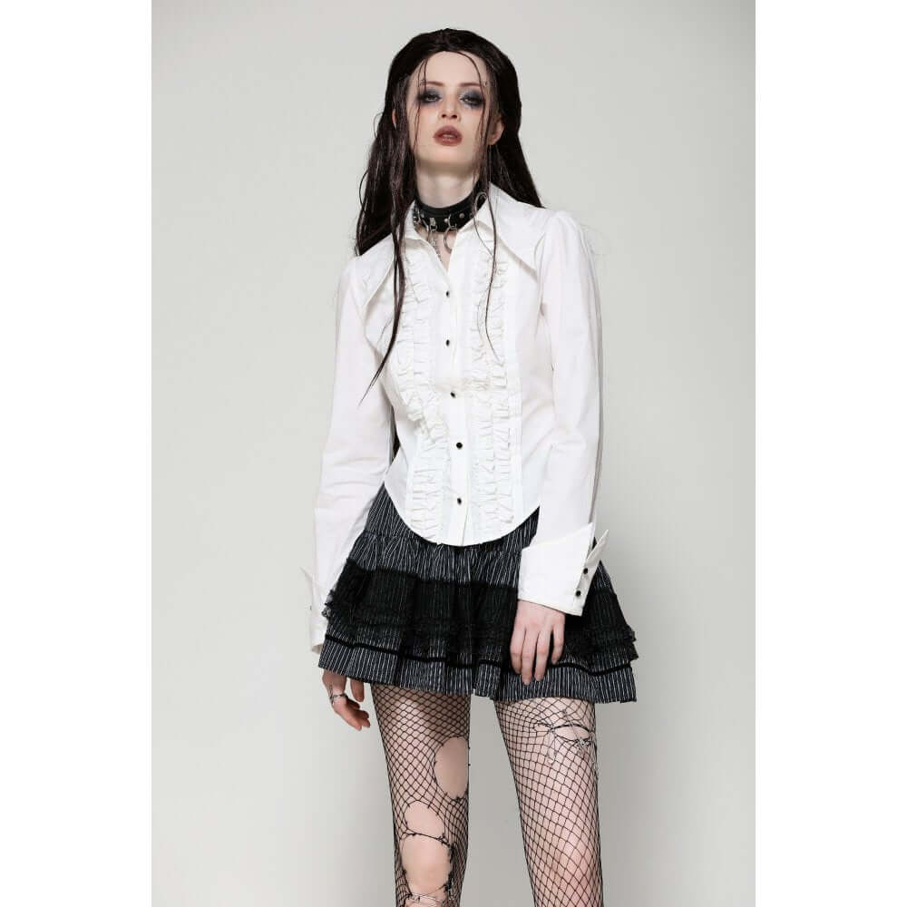 Dark in Love Queeny Gothic Demon White Shirt