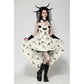 Dark in Love Zosia Punk Gothic Butterfly Embroidered Lace Dress in Beige