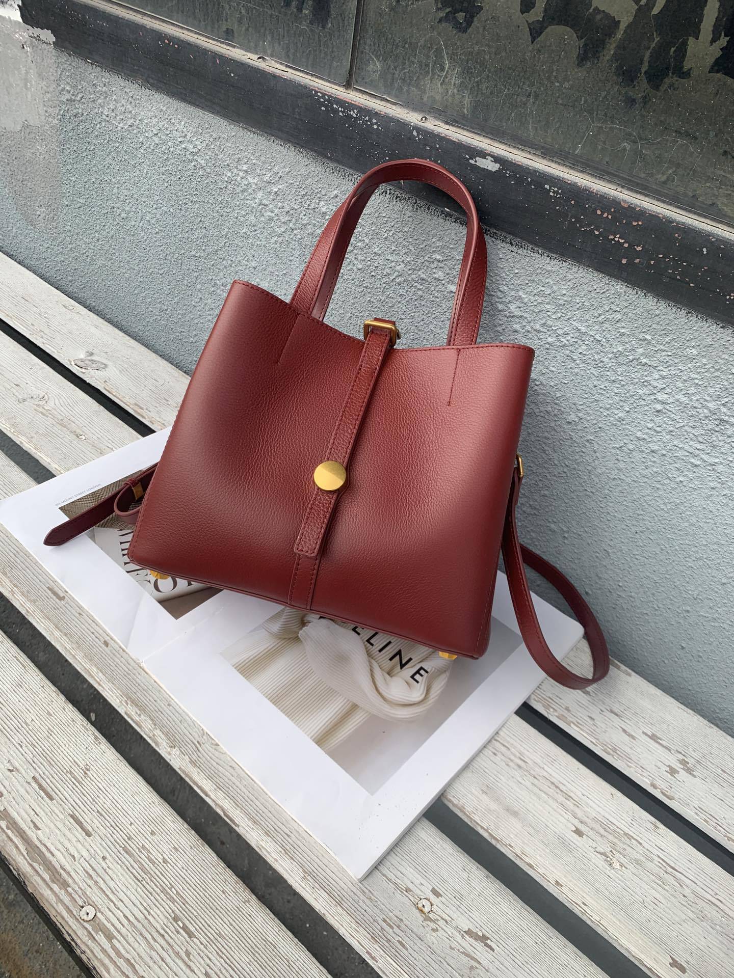 Vireous First Layer Cowhide Tote Genuine Leather Women's Bag