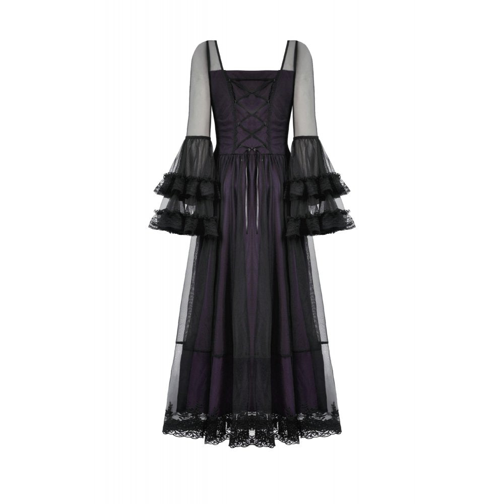 Dark in Love Lilith Bell-Sleeve Gothic Maxi Dress