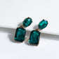 Retro Simple Square Crystal Drop Earrings
