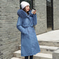 Women's Big Faux Fur Feature-Collar Padded Raincoat