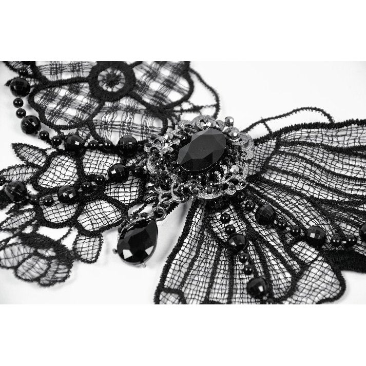 Dark in Love Lysandra Butterfly Lace Beaded Collar Necklace