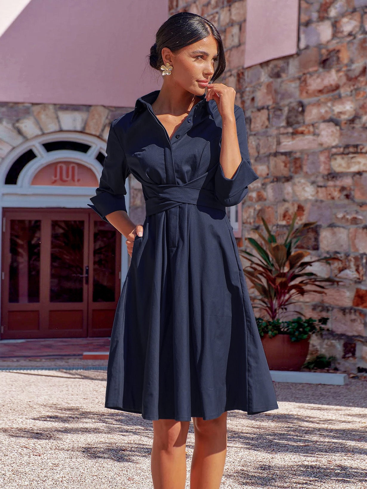 Vireous Timeless Elegant Shirt Dress, Spring and Autumn Collection