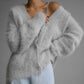 Vireous Loose Button Cardigan, Women's Fashion Soft Knit Sweater