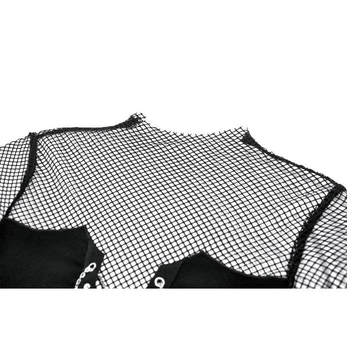 Dark in Love Dark Punk Mesh Chain Layered Top