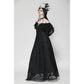 Dark in Love Cosette Elegant Gothic Off-Shoulder Ruffle Maxi Dress