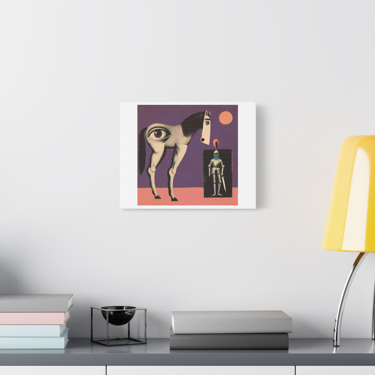 Surreal Horse and Knight Stretched Canvas Wall Art