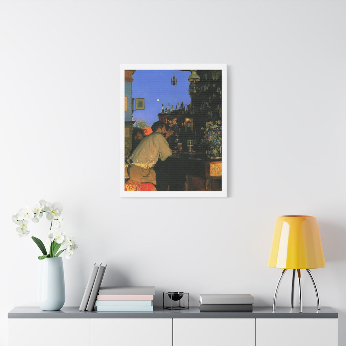 Café Art IV, Print on Satin Canvas, Stretched