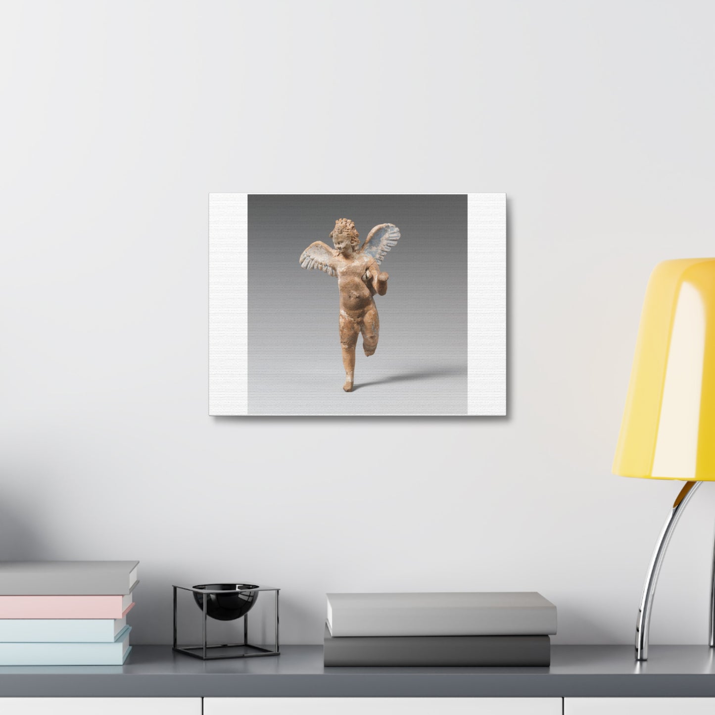 Terracotta Statuette of Eros, from the Original, Art Print on Canvas