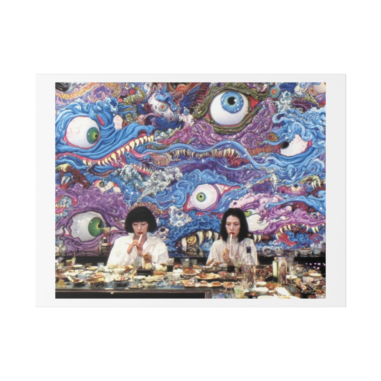Psychedelic Japan Abstract Art 'Designed by 'AI Canvas Art Print