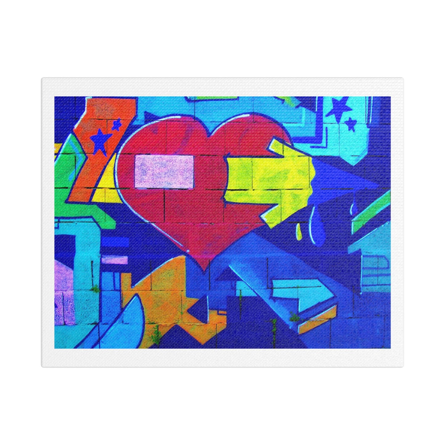 Arrow Though the Heart, Mural Art 'Designed by AI', Print on Canvas