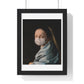 Johannes Vermeer's Young Woman Wearing a Face Mask During Coronavirus Pandemic, Remix, Framed Art Print