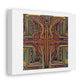 Illustrated Gaelic City Folk Art Symmetrical Dystopia 'Designed by AI' Print on Satin Canvas