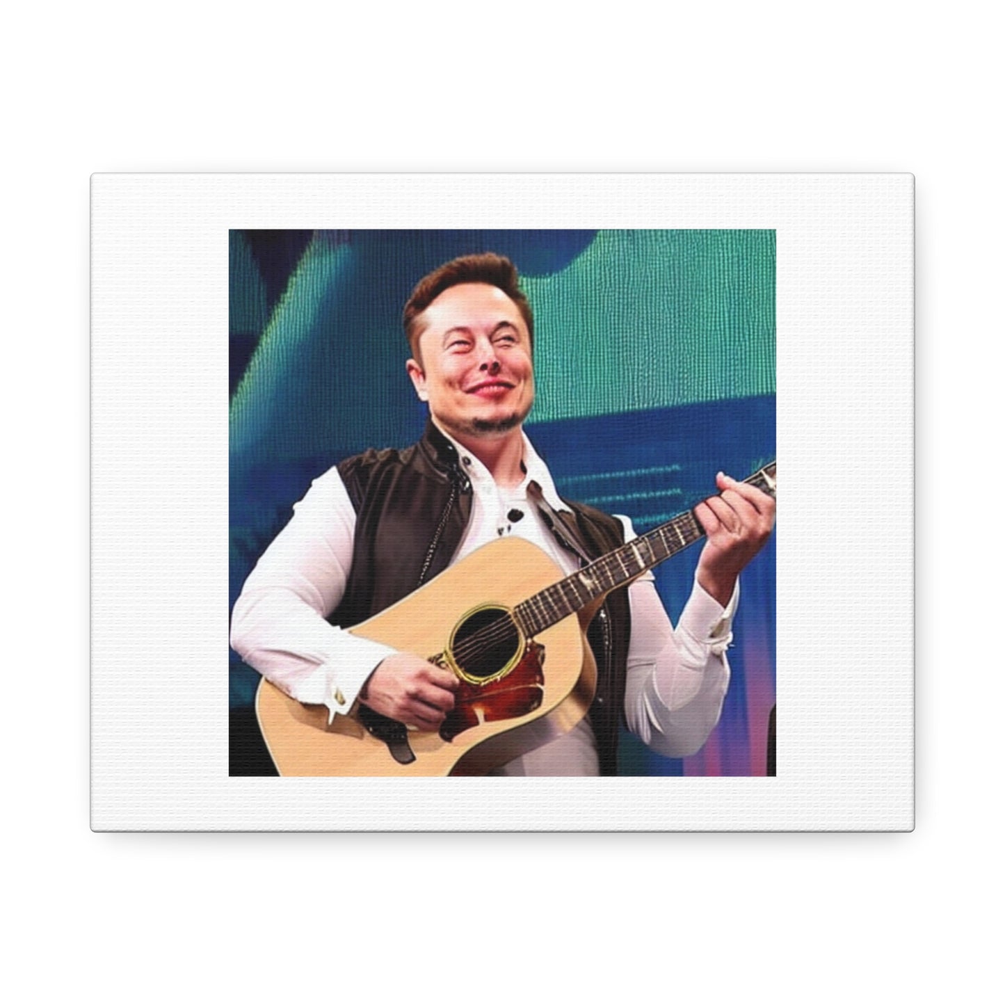 Elon Musk as a Mexican Mariachi 'Designed by AI' Art Print on Canvas