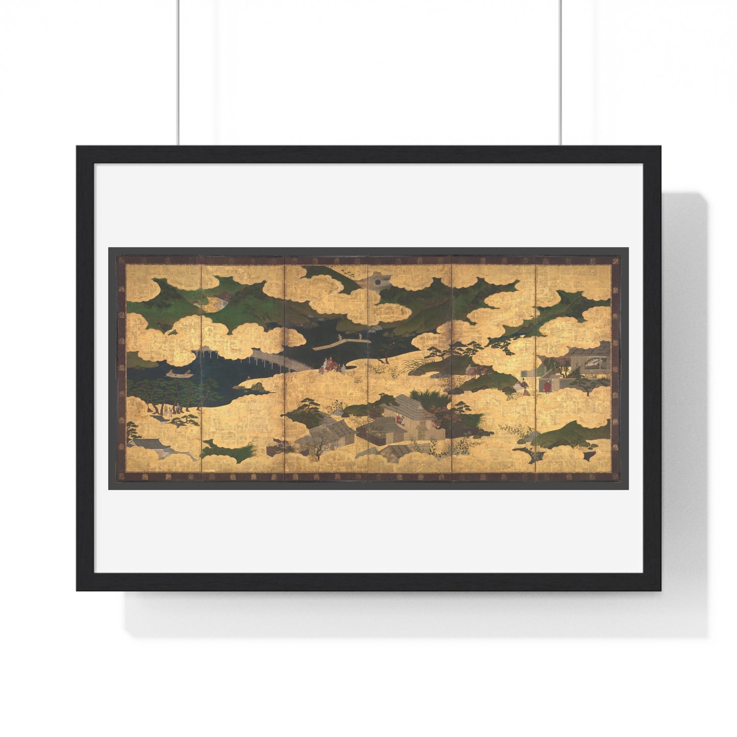 Japanese 13th Century Screen Painting, Kogō and the Imperial Procession to Ōhara, from The Tale of the Heike (Heike Monogatari) Framed Print