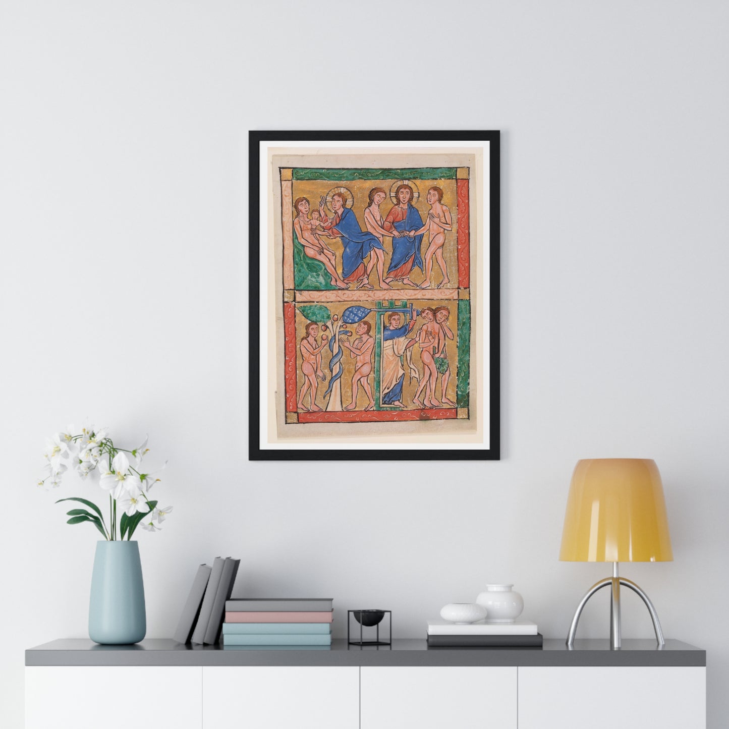 Scenes from the Book of Genesis: the Creation of Eve, the Marriage of Adam and Eve, the Temptation, and the Expulsion (circa 1250) from the Original, Framed Art Print