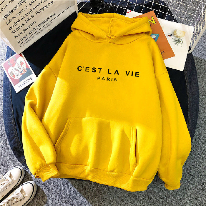 C'Est La Vie Paris Print Hoodie