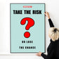 'Take the Risk or Lose the Chance' Art Gallery Living Room Decor, Monopoly Canvas Print