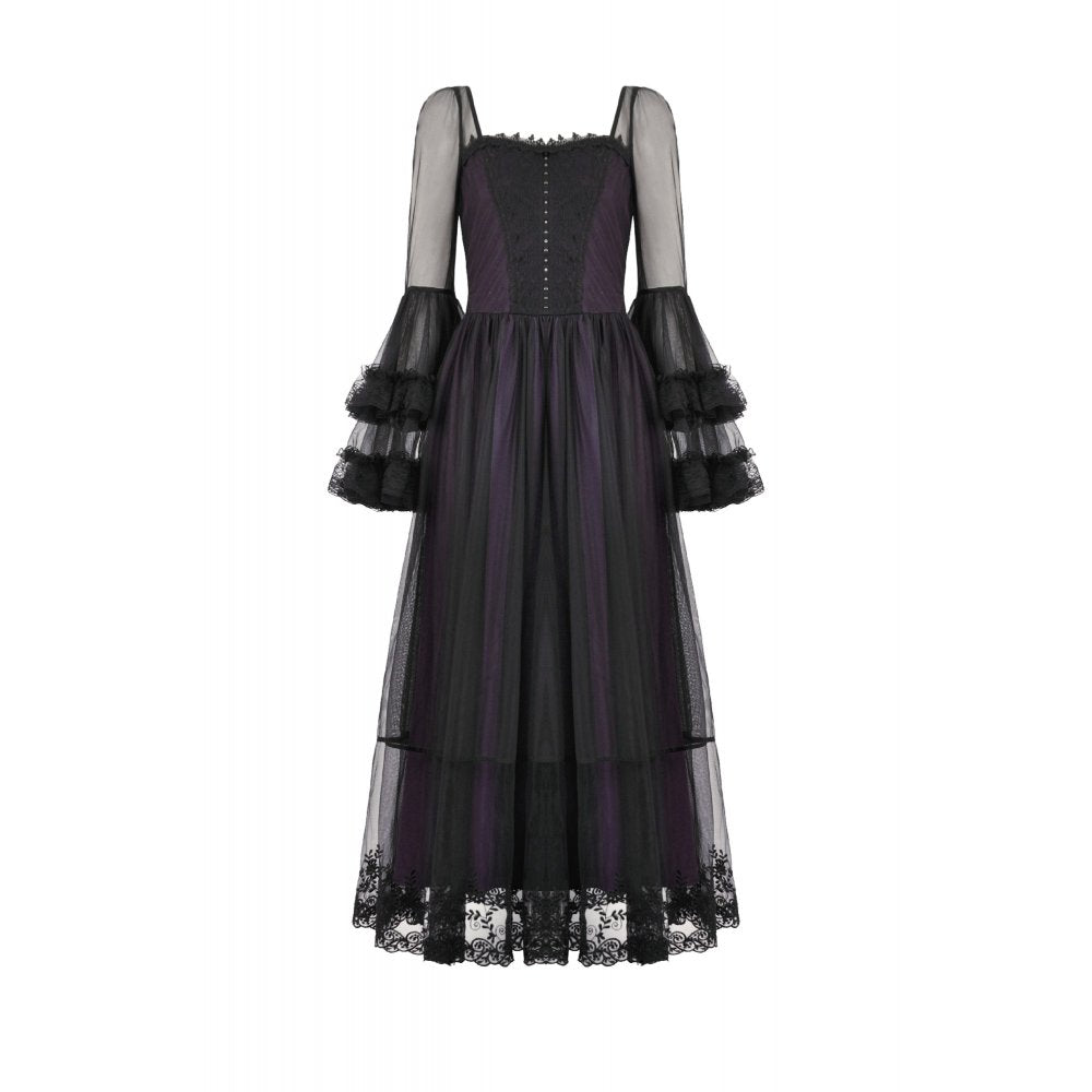 Dark in Love Lilith Bell-Sleeve Gothic Maxi Dress