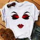 Lips and Lashes Design Women's Fashion T-Shirt