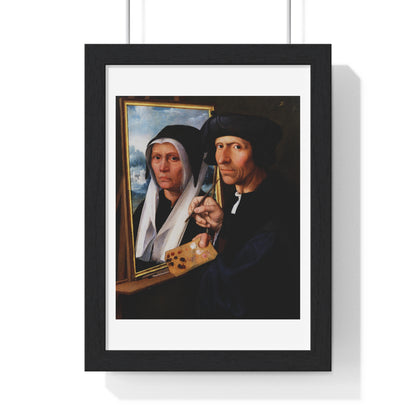 Jacob Cornelisz van Oostsanen Painting a Portrait of His Wife (circa 1550) by Dirck Jacobsz, from the Original, Framed Print