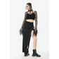 Dark in Love Morana Mesh Crochet-Knit Bell Sleeve Crop Top
