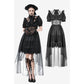 Dark in Love Ebon Rose High-Low Mesh and Lace Goth Dress