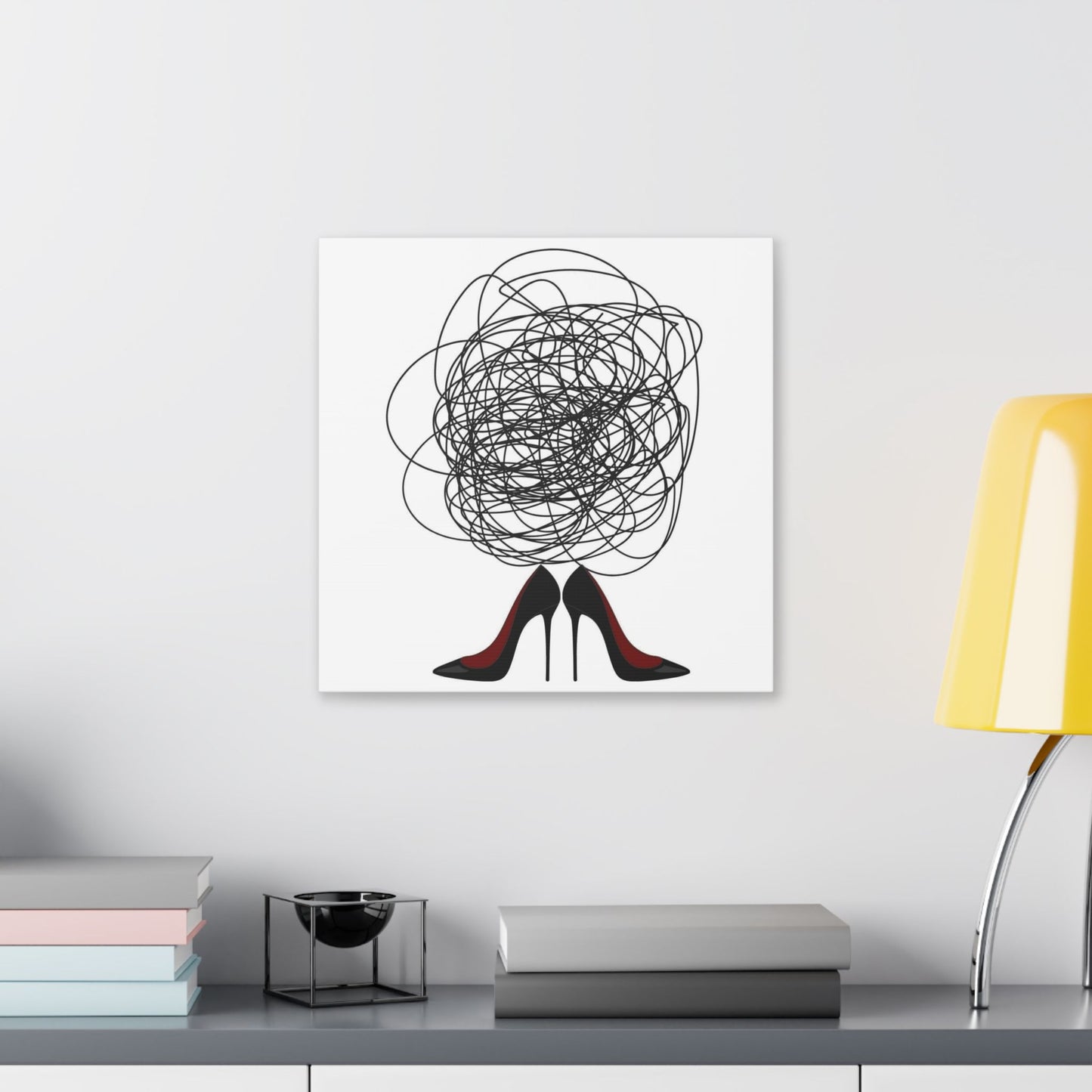 Fashion Stilettos Cartoon Art 'Designed by AI' Canvas Art Print
