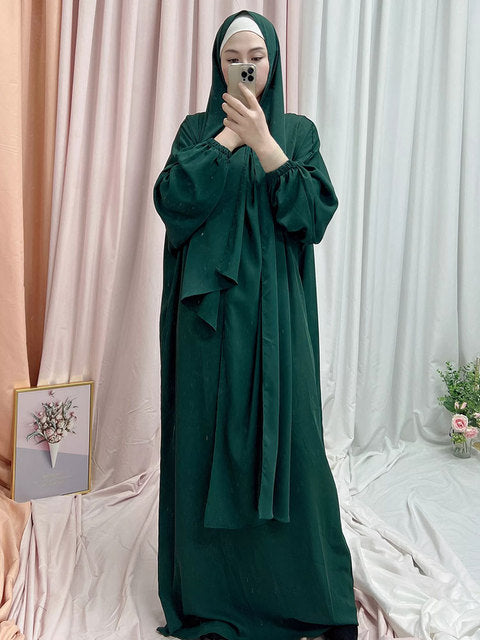 Hooded Abaya Traditional Long Dress Women's