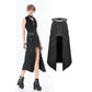 Dark in Love Punk Layered-Pocket Cutout Belted Long Skirt