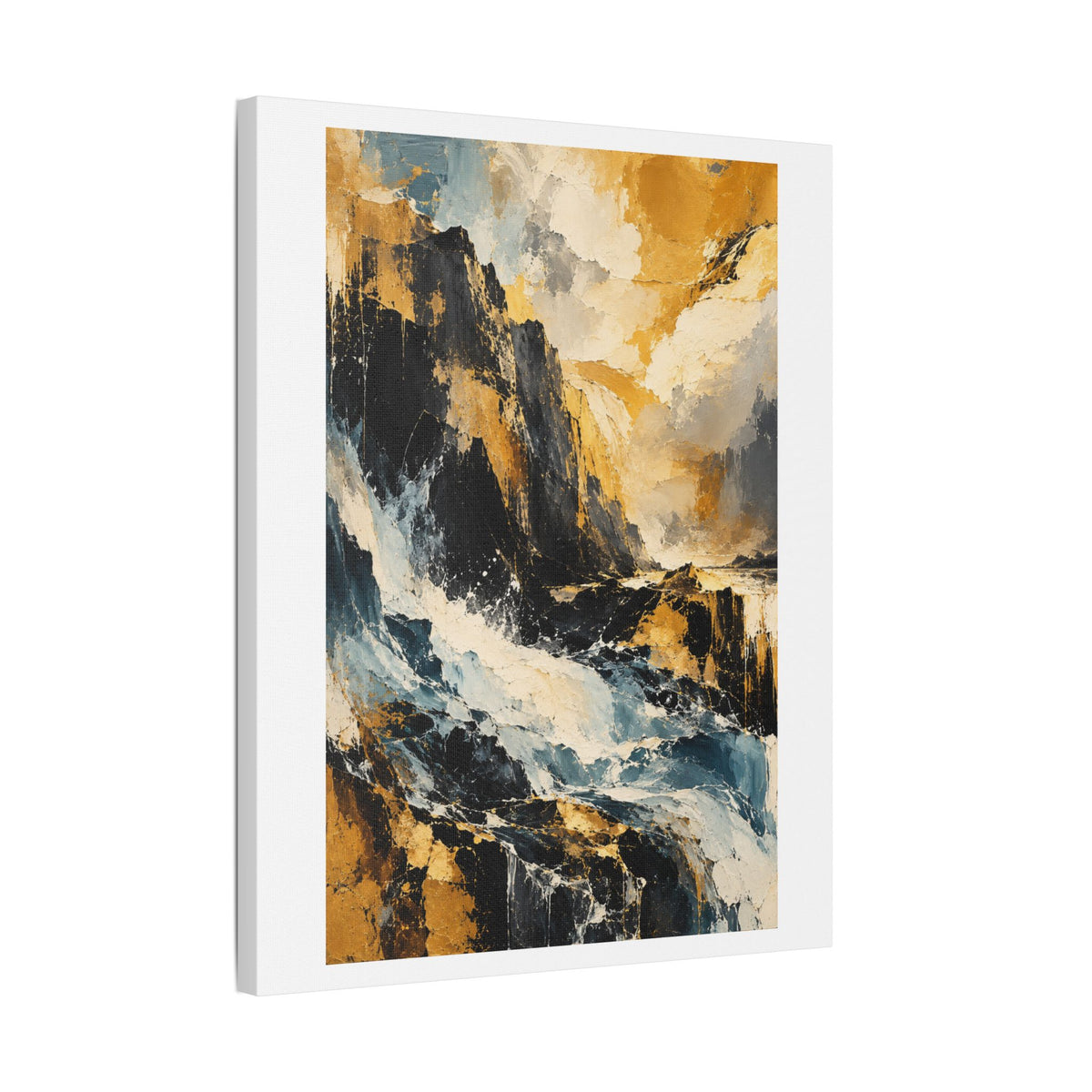 Storm Over Golden Mountains, Large Decor Art Print on Satin Canvas