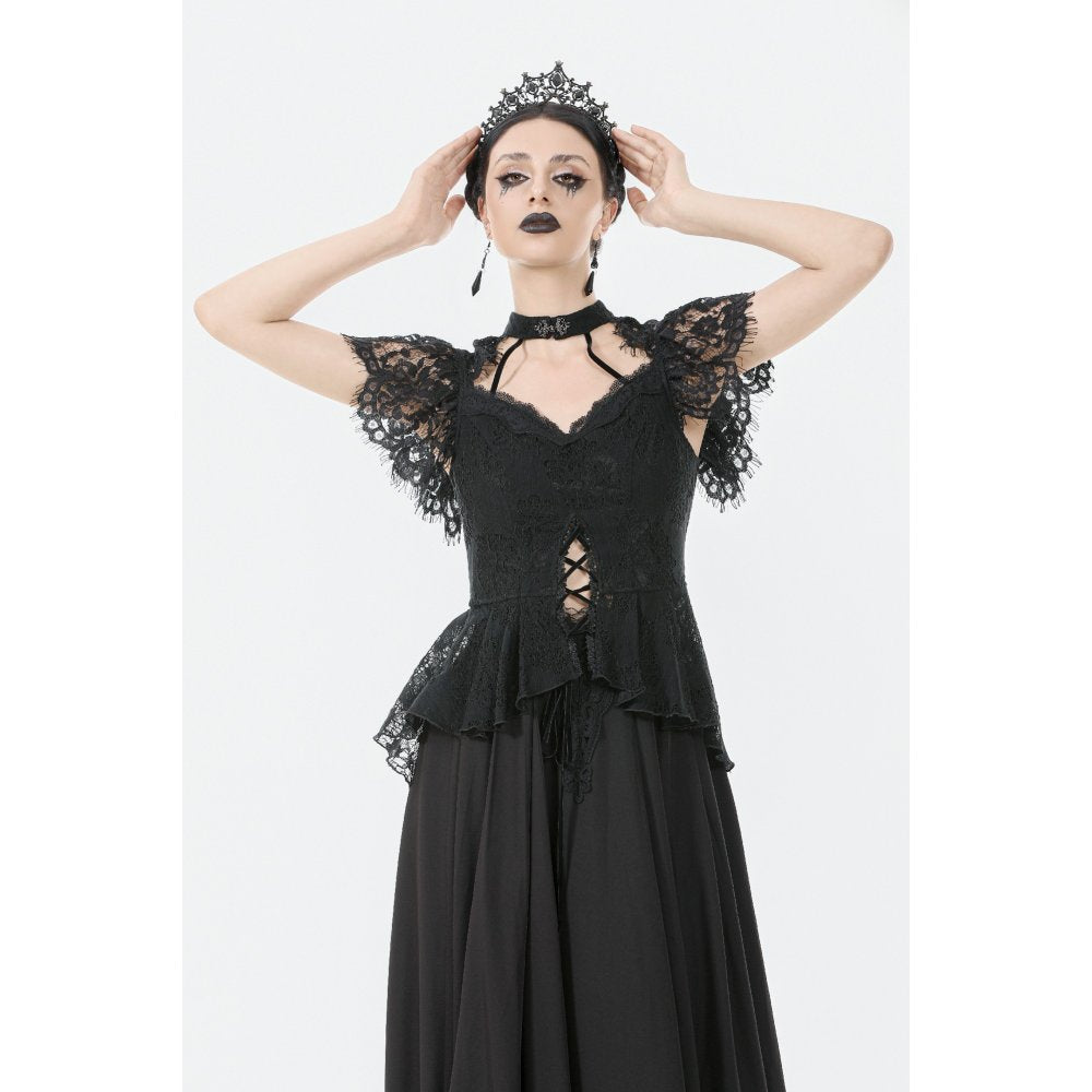 Dark in Love Ophelia Lace Corset Top in Black