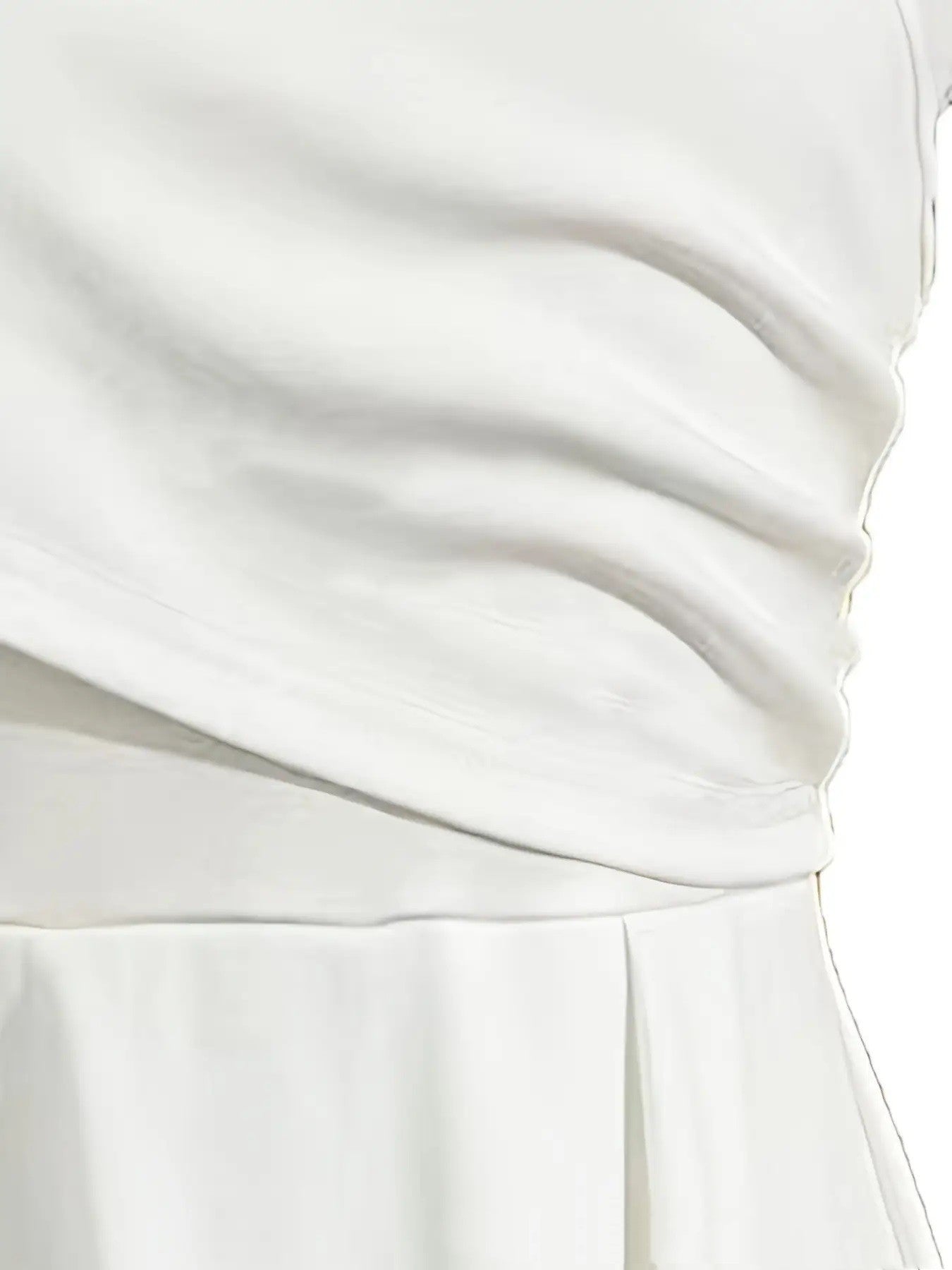 Vireous Banquet White Elegant Dress, Asymmetric Form