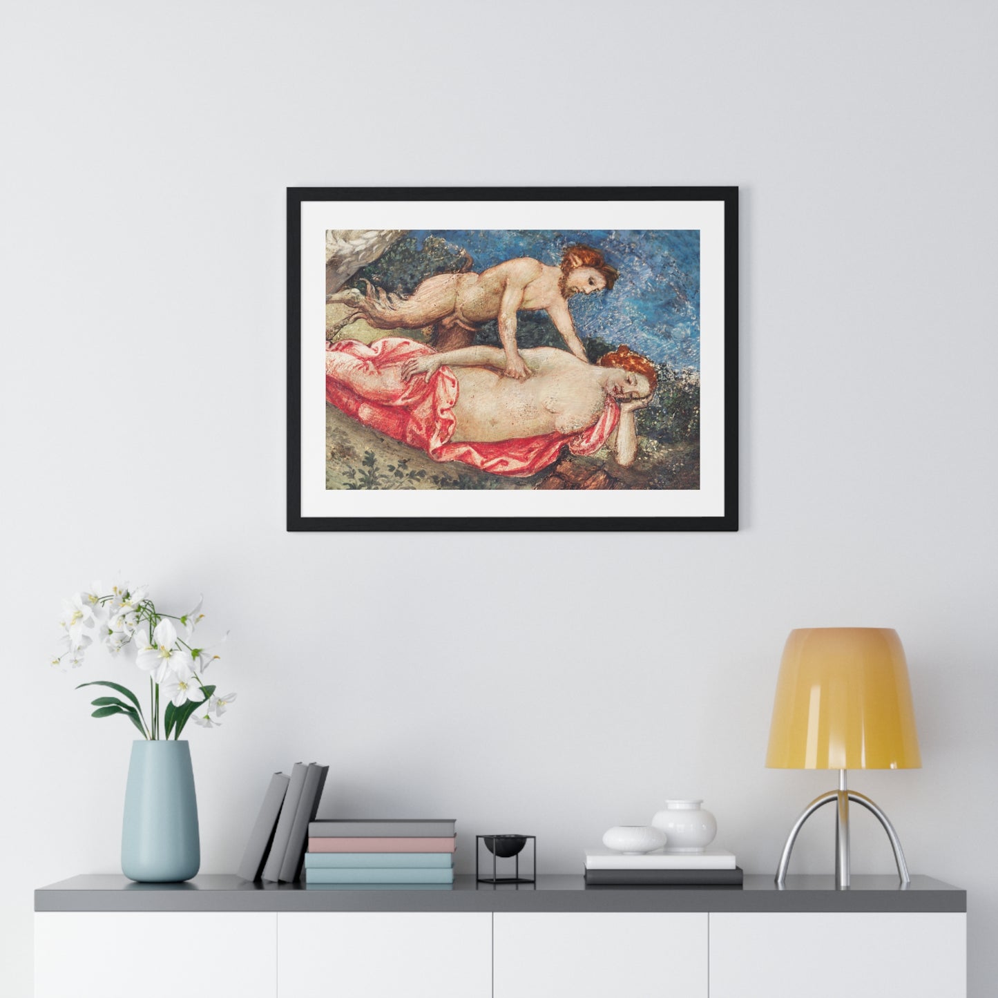 Nude Renaissance Art 'Jupiter and Antiope' (1509) by Bernardino Pinturicchio, from the Original, Framed Art Print