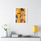 Golden Impasto Figure in Abstract Light, Art Print on Satin Canvas, Stretched