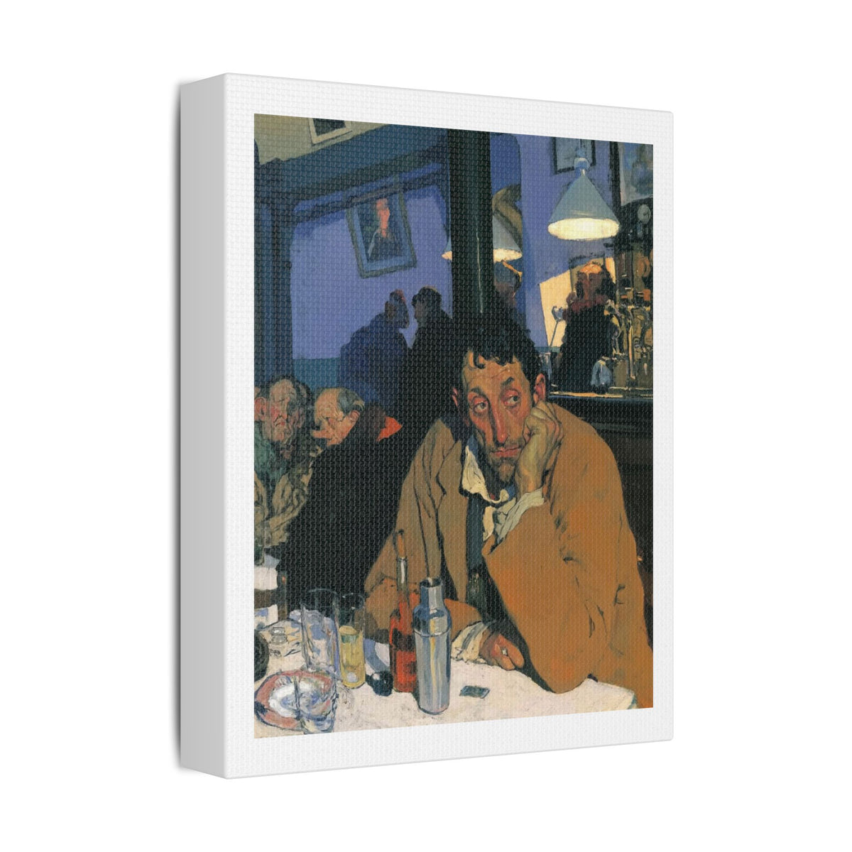 Café Art, Print on Satin Canvas, Stretched