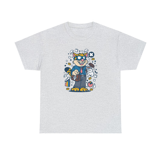 Leopard Businessman Cartoon T-Shirt