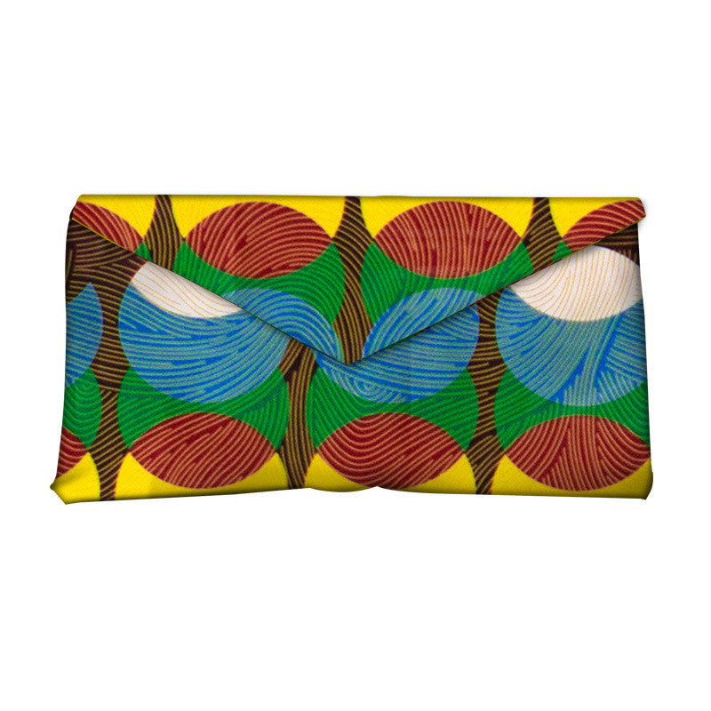 African and Geometric Printed Clutch Handbag