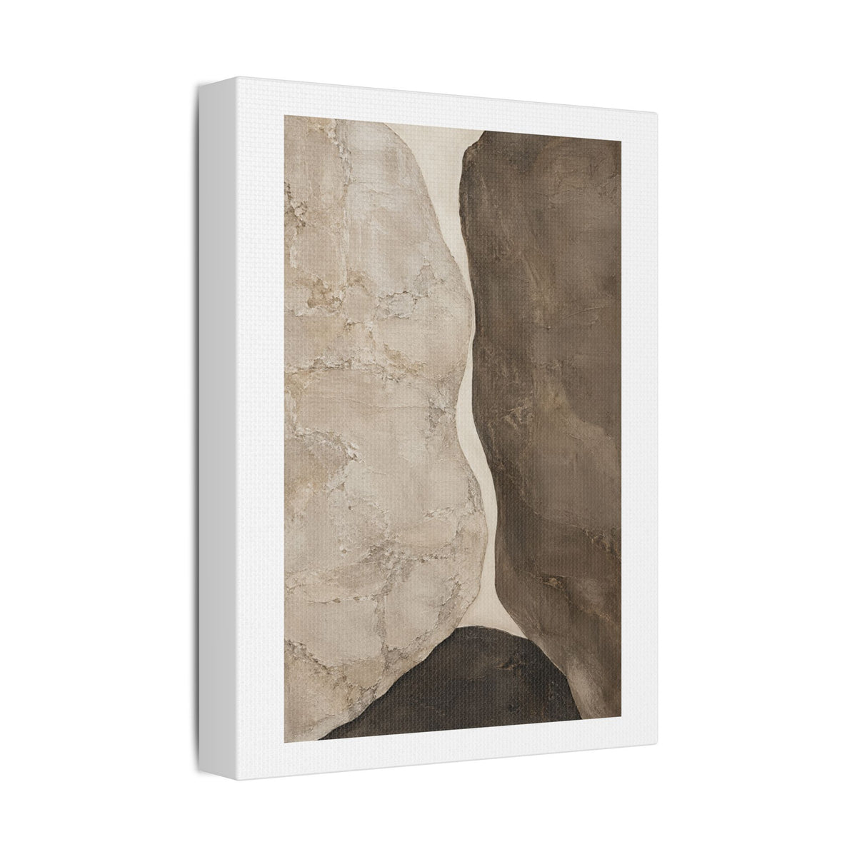 Travertine and Taupe Monoliths, Decor Art Print on Satin Canvas, Stretched