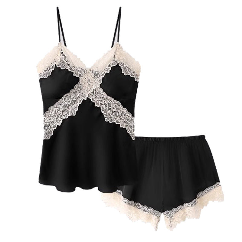 Silky Women's Strap Top and Shorts Two-Piece Set, Multicolours