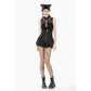 Dark in Love Brynja Eyelet Balloon Shorts in Black