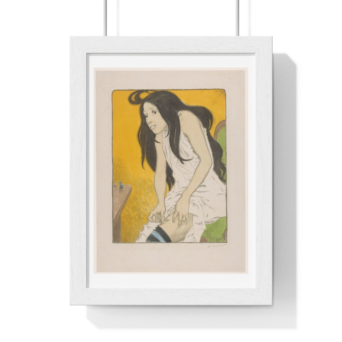 Morfineverslaafde Vrouw (1897) by Eugène Grasset, from the Original, Framed Art Print