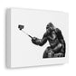 Gorilla with Selfie Stick, Absudist Art Print on Satin Canvas