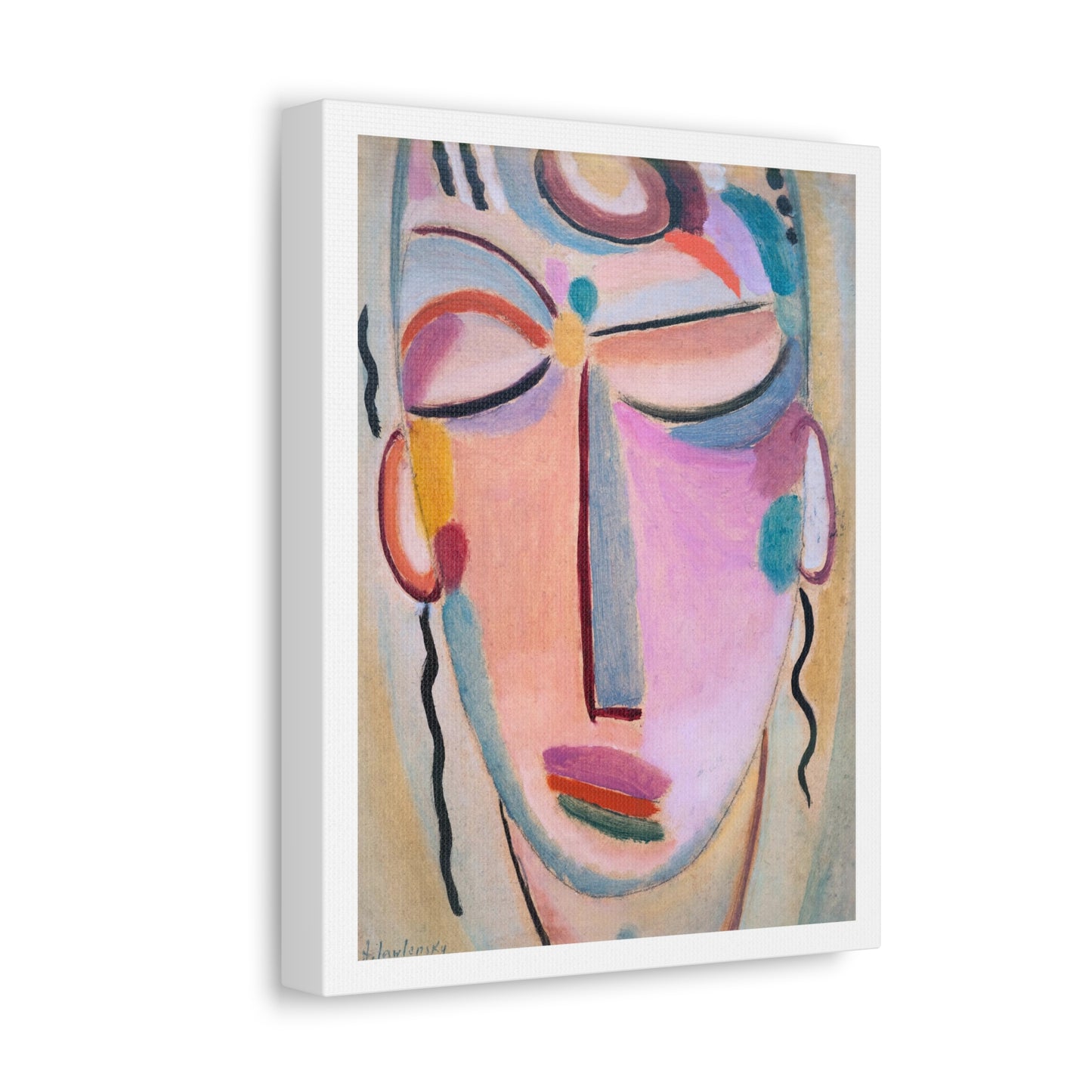 Meditation (1918) Vintage Illustration by Alexej von Jawlensky, Art Print from the Original on Canvas