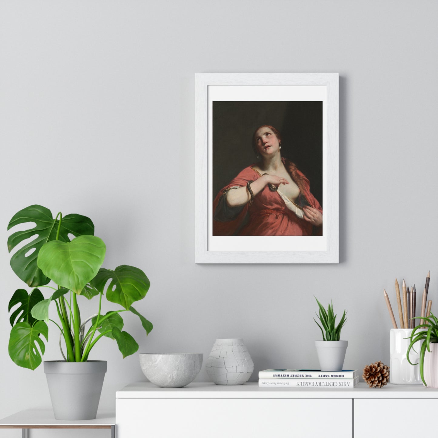 The Death of Cleopatra (circa 1645–55) by Guido Cagnacci, from the Original, Framed Art Print