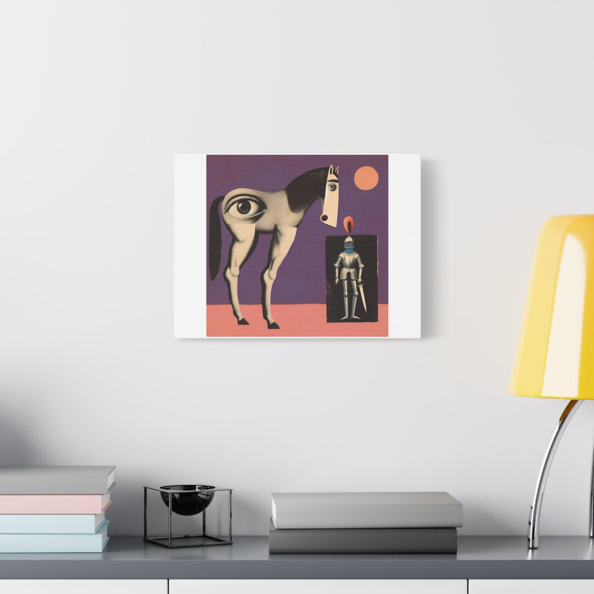 Surreal Horse and Knight Stretched Canvas Wall Art