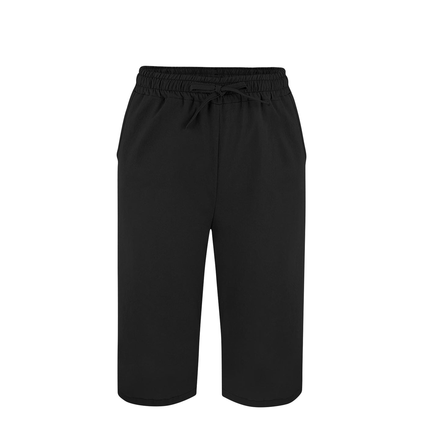 Women's Split Mid-Length Capri Shorts, Summer Casual Elastic Waist, Plus Sizes